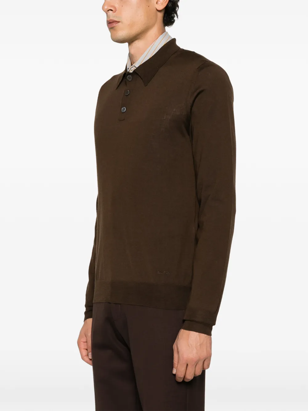 Lanvin Poloshirt met lange mouwen Bruin