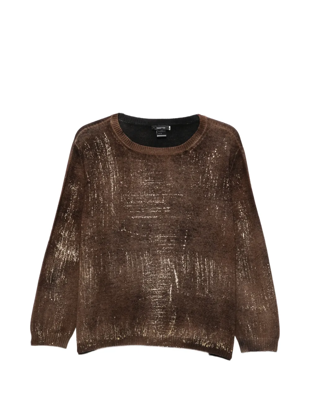 Avant Toi distressed-effect crew-neck sweater - Marrone
