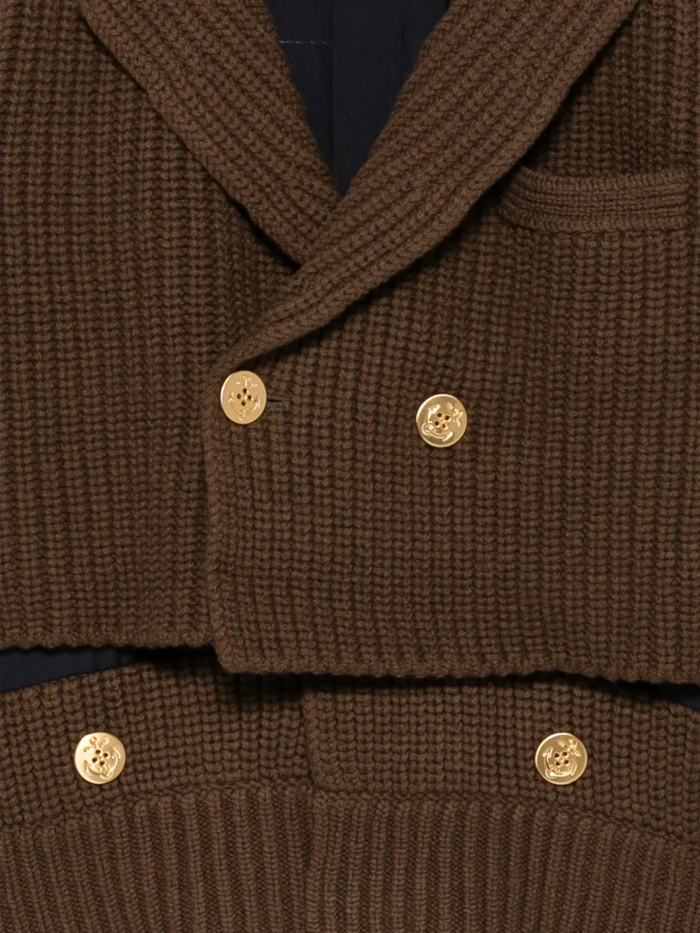 sacai Mantel met dubbele rij knopen Bruin