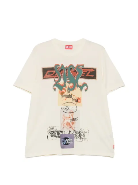 Diesel graphic-print stud-embellished T-shirt