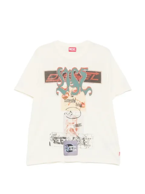 Diesel graphic-print stud-embellished T-shirt