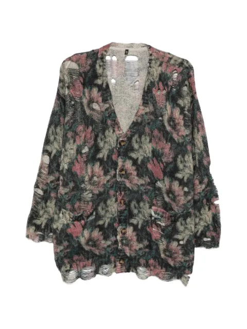 R13 distressed floral-print cardigan