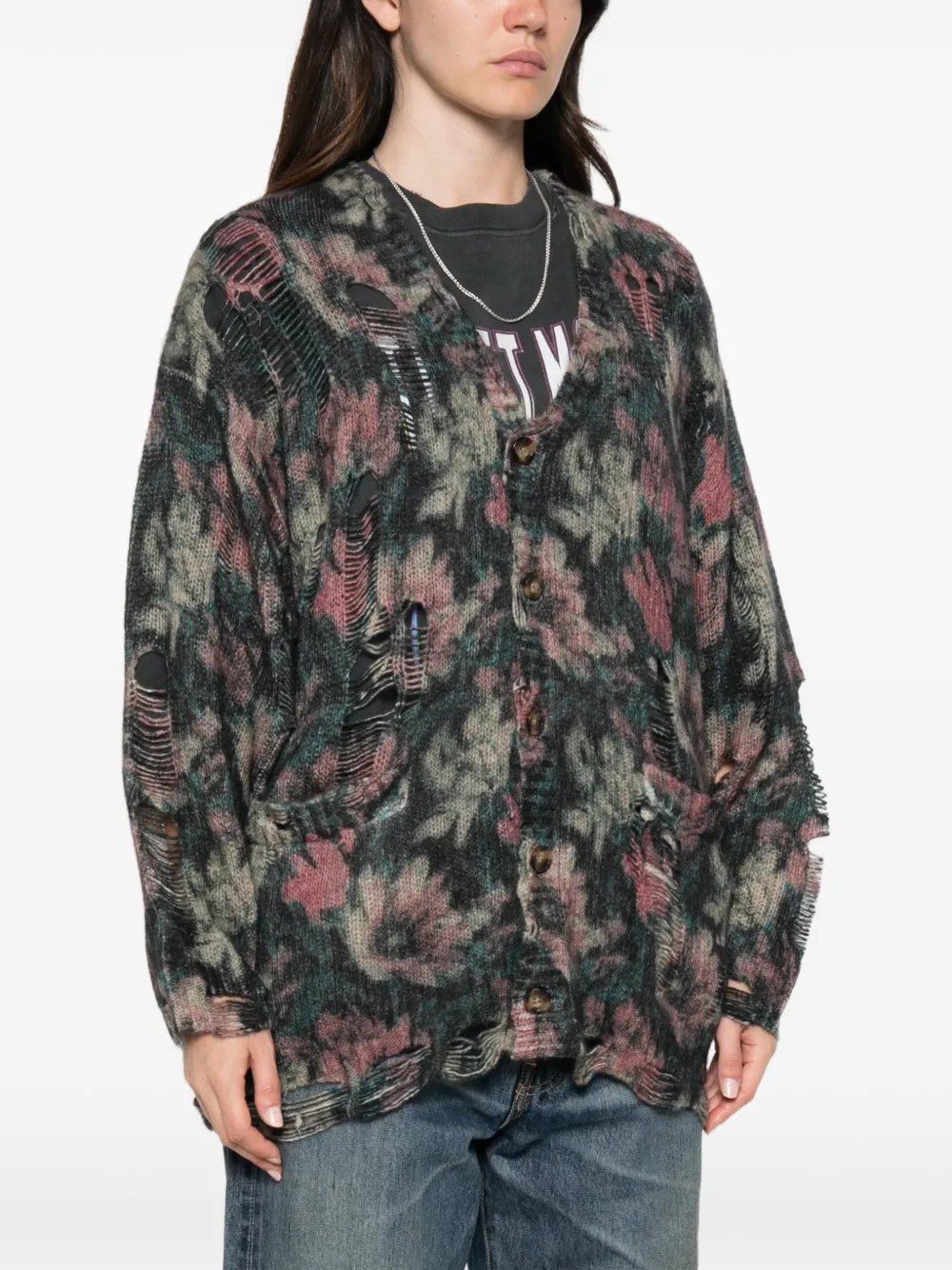 R13 Vest met bloemenprint Roze