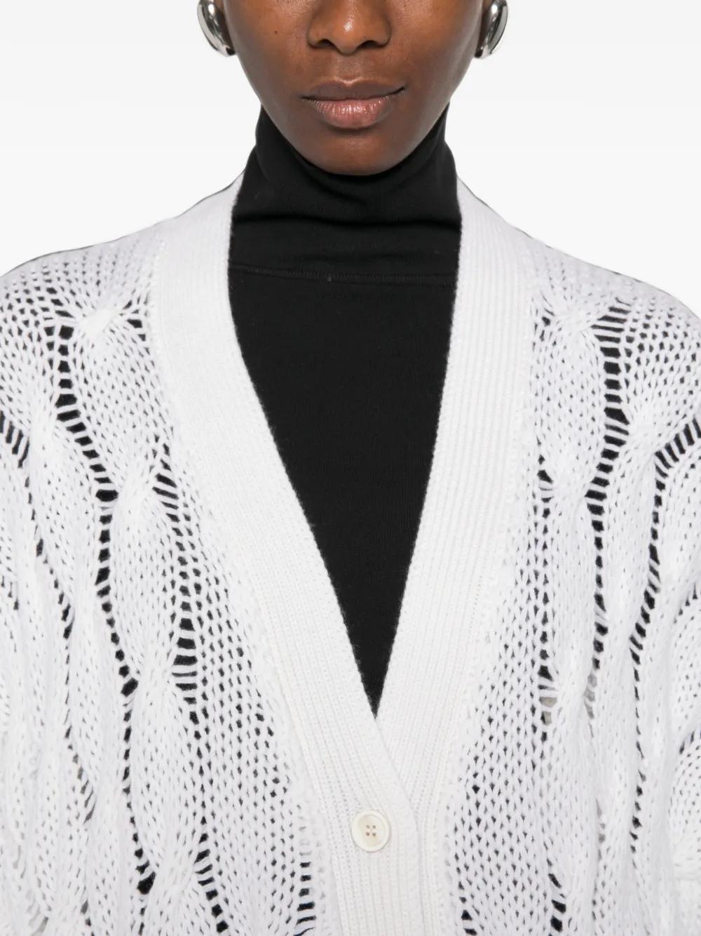 Avant Toi Kabelgebreid vest Wit
