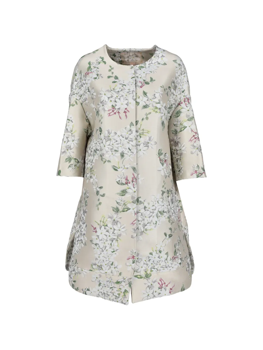 Giambattista Valli Vintage floral-print coat - Weiß