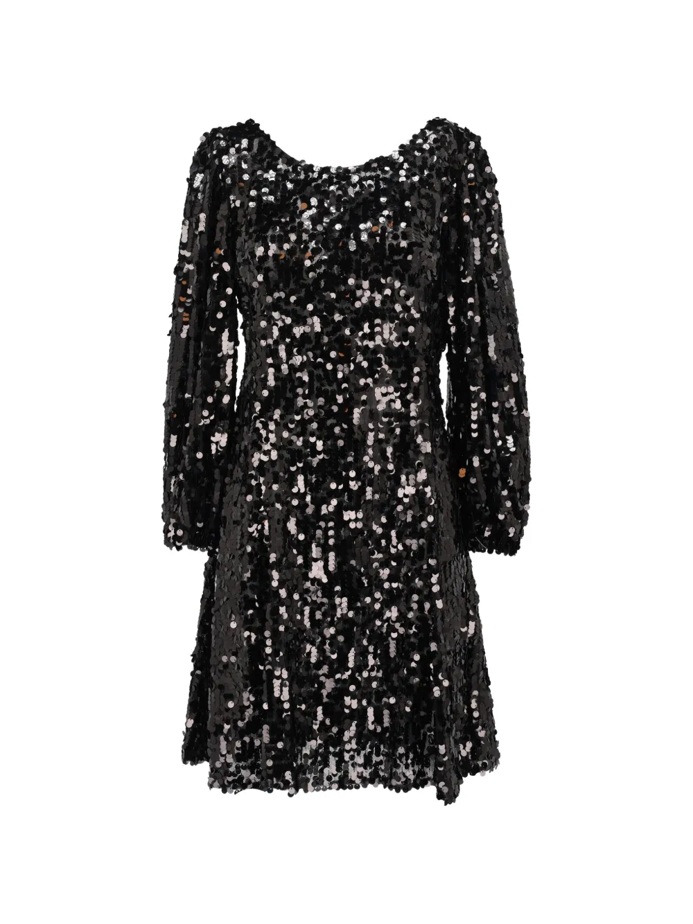 Pre-owned Dolce & Gabbana Sequinned Long-sleeved Mini Dress In Black