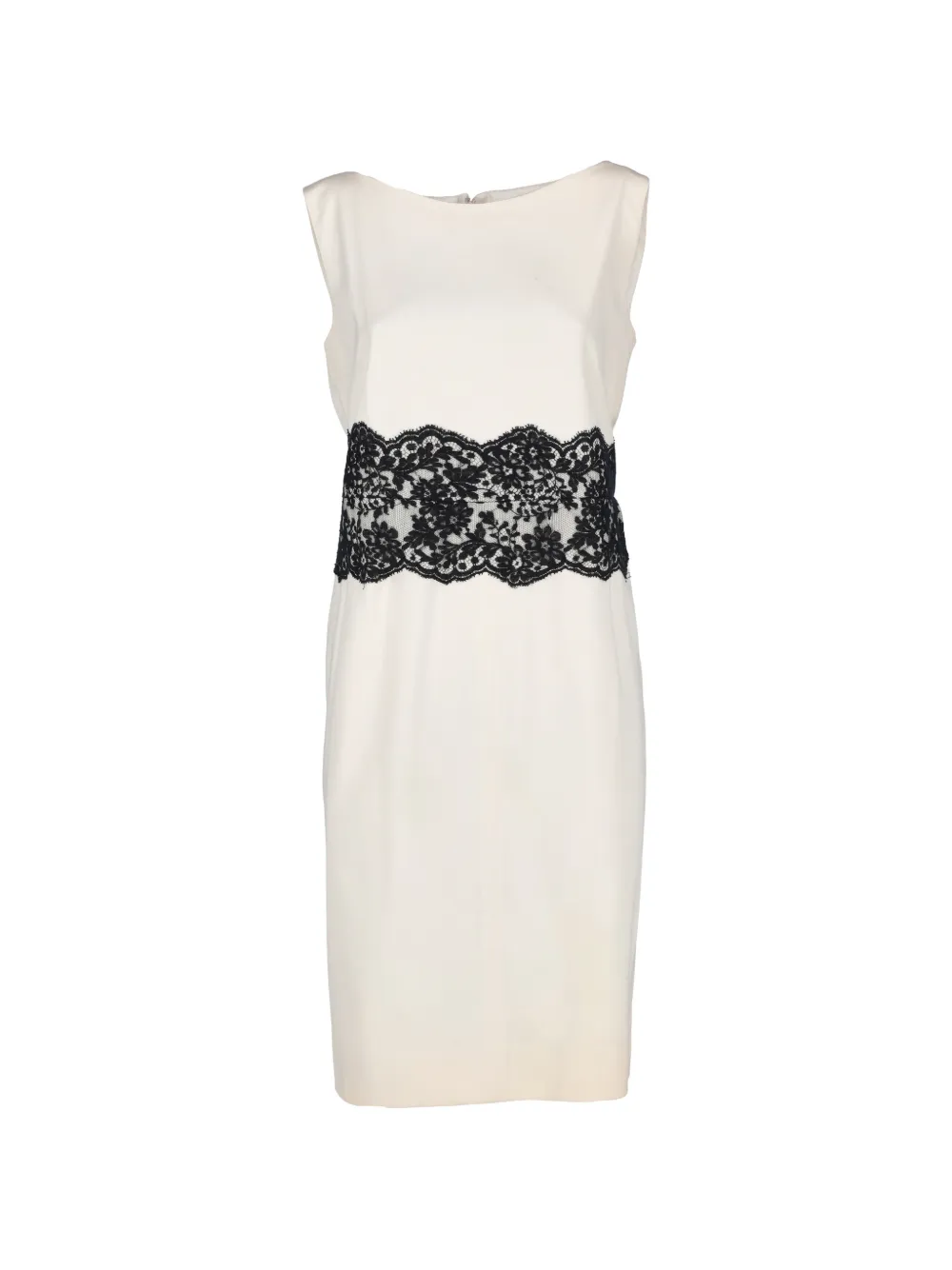 Pre-owned Valentino Sleeveless Lace-detail Mini Dress In White