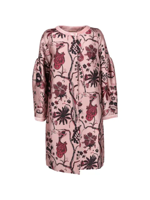 Alberta Ferretti Vintage floral-print balloon-sleeve coat