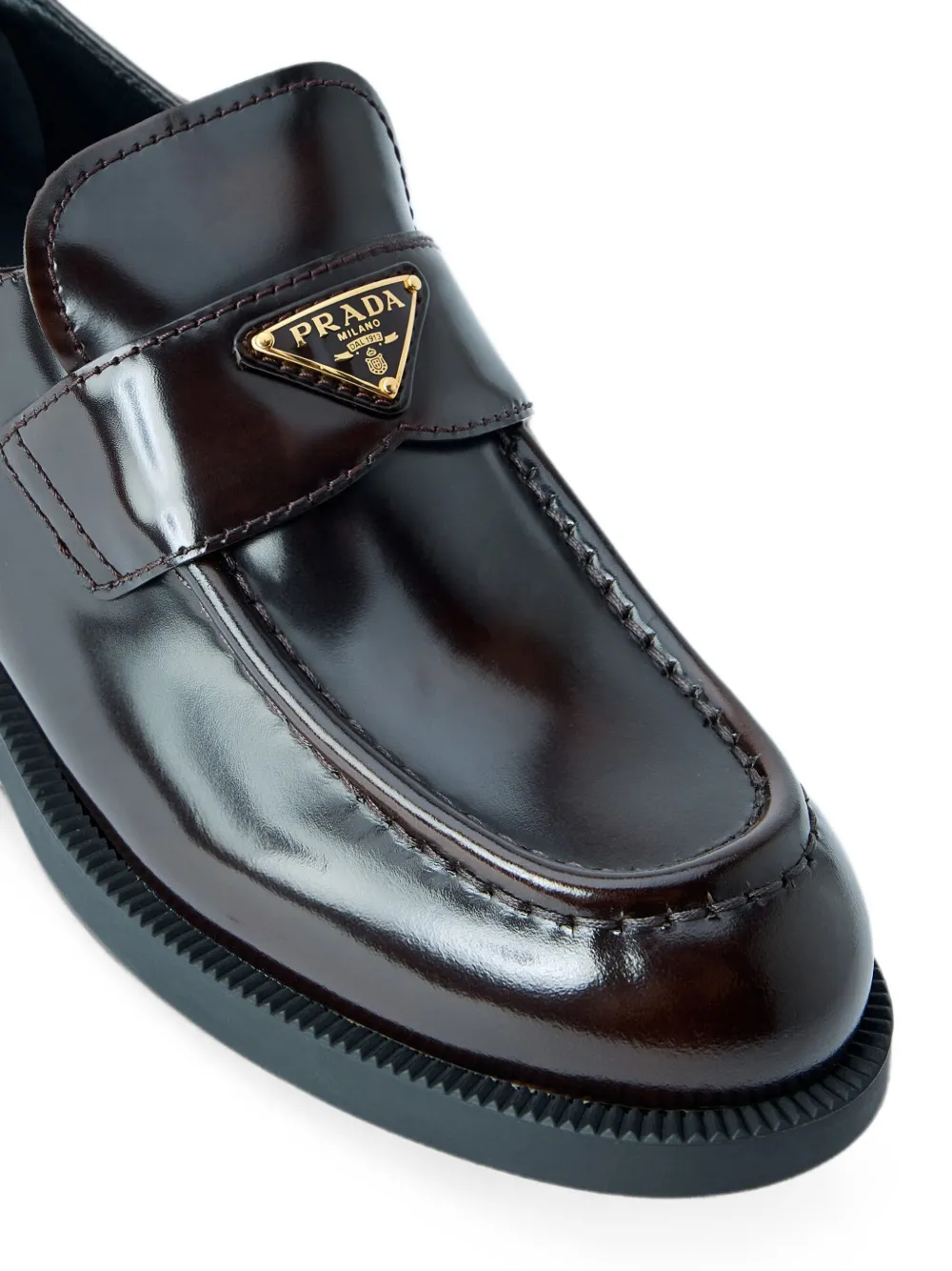Prada logo-plaque penny loafers Bruin