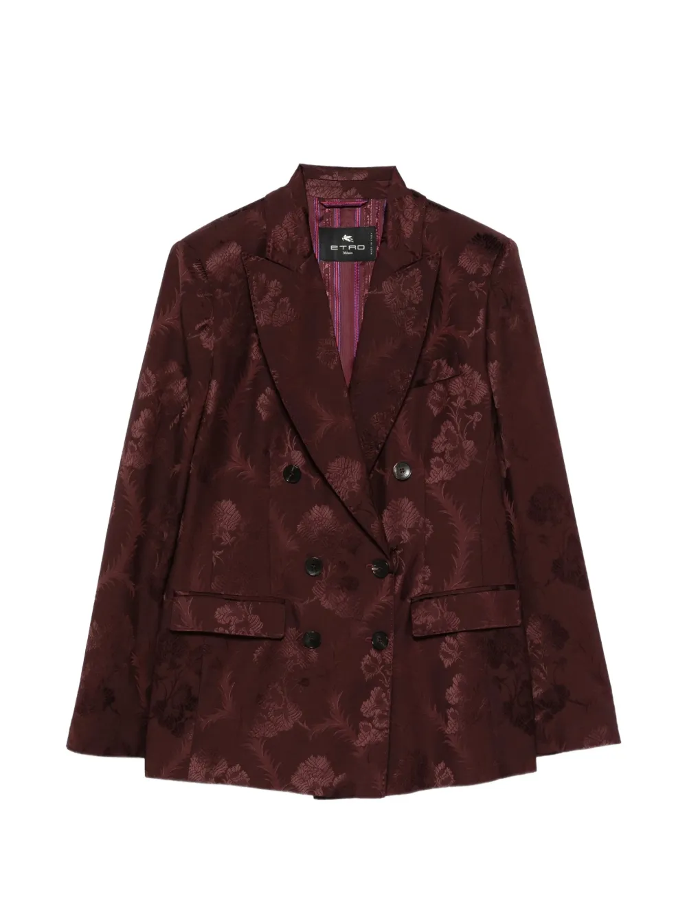 ETRO floral-jacquard double-breasted jacket - Rot
