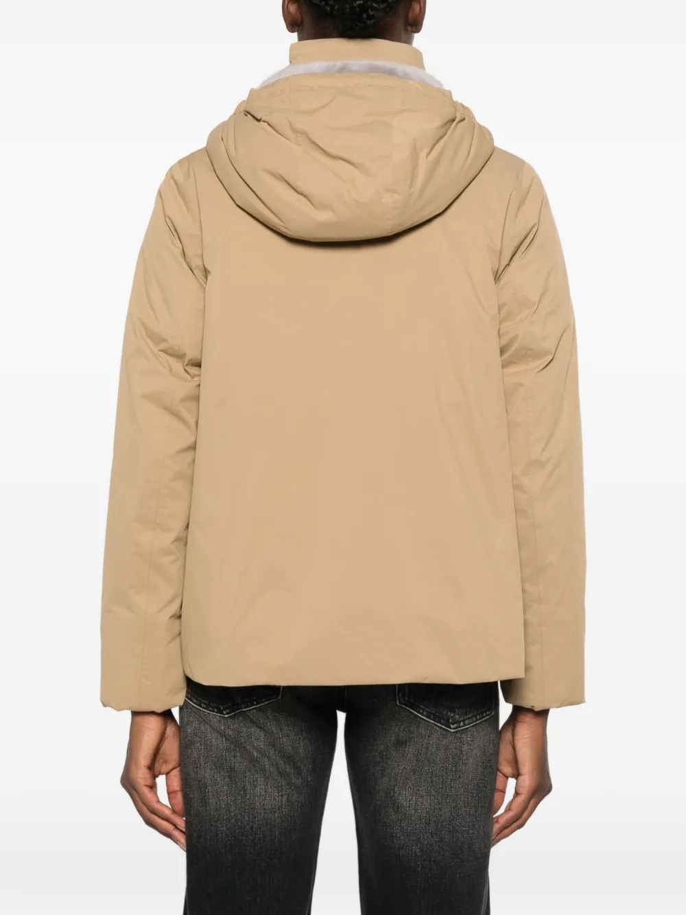 K-Way Marlette jack met capuchon en logopatch Beige