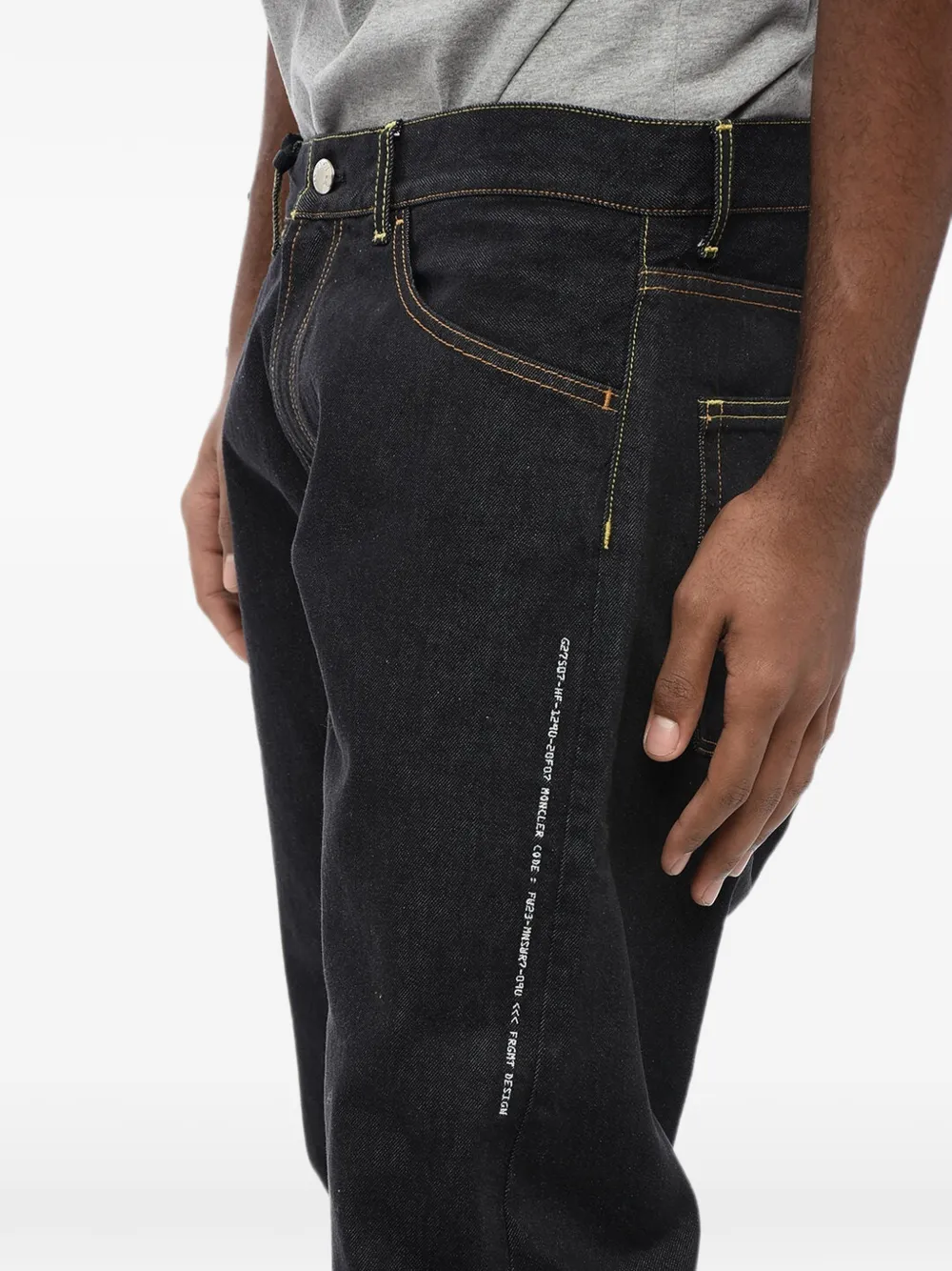 Moncler x FRGMT regular-fit jeans met donkere wassing Zwart