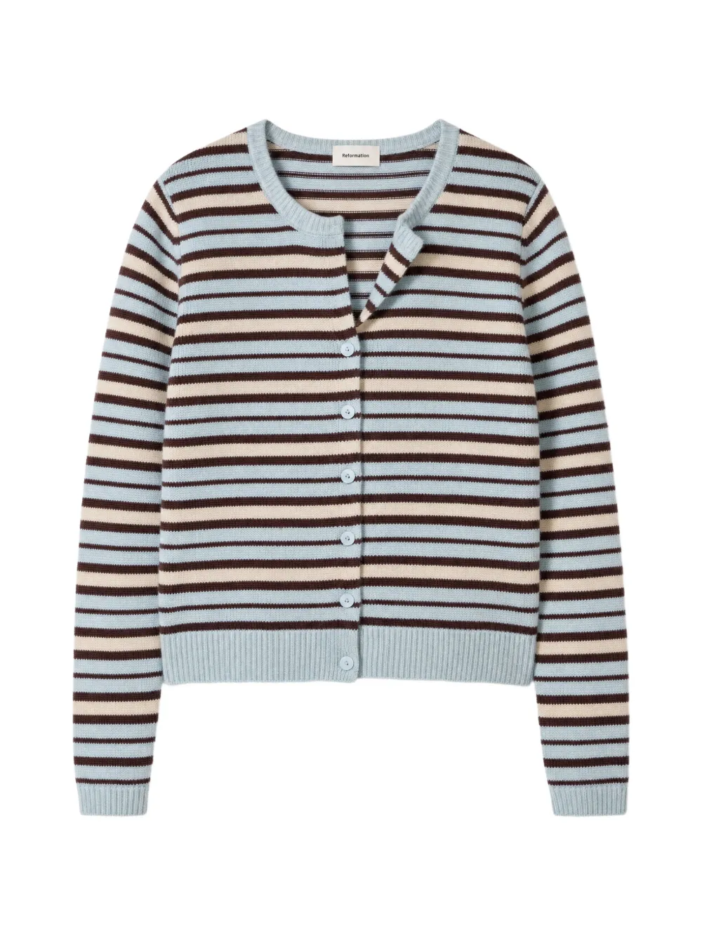 Reformation Clara striped cardigan - Blu