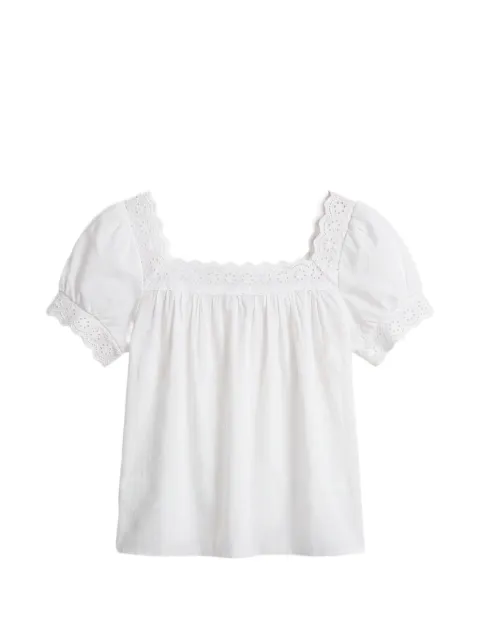 Reformation Zita broderie-anglaise puff-sleeve top
