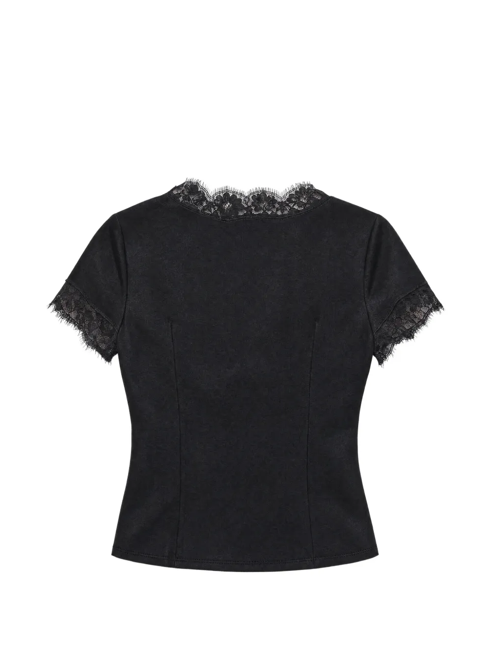 Reformation Brynn lace-trim top Zwart