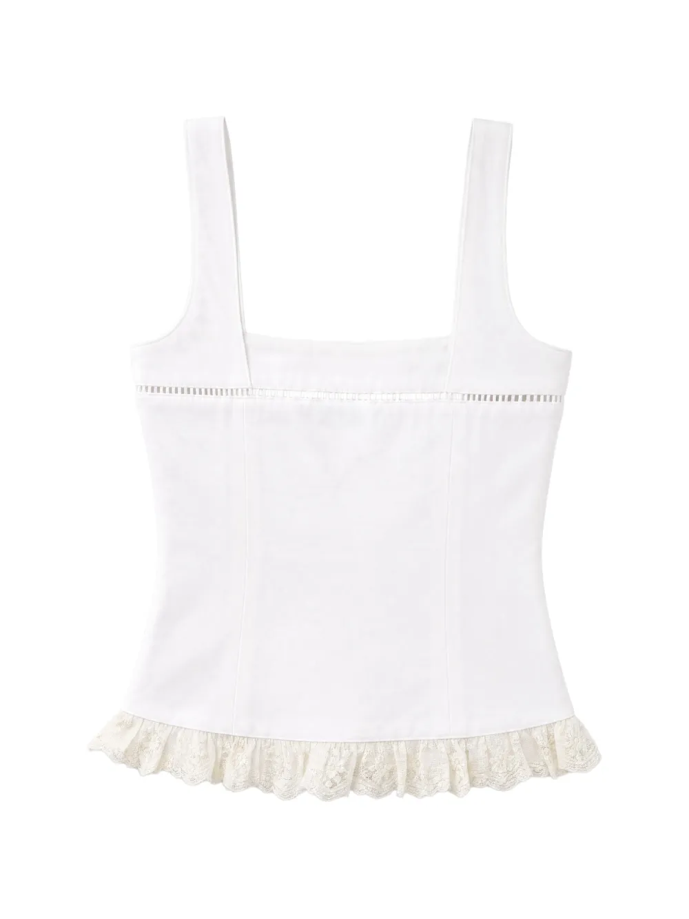 Reformation Nanette lace-trim top Wit