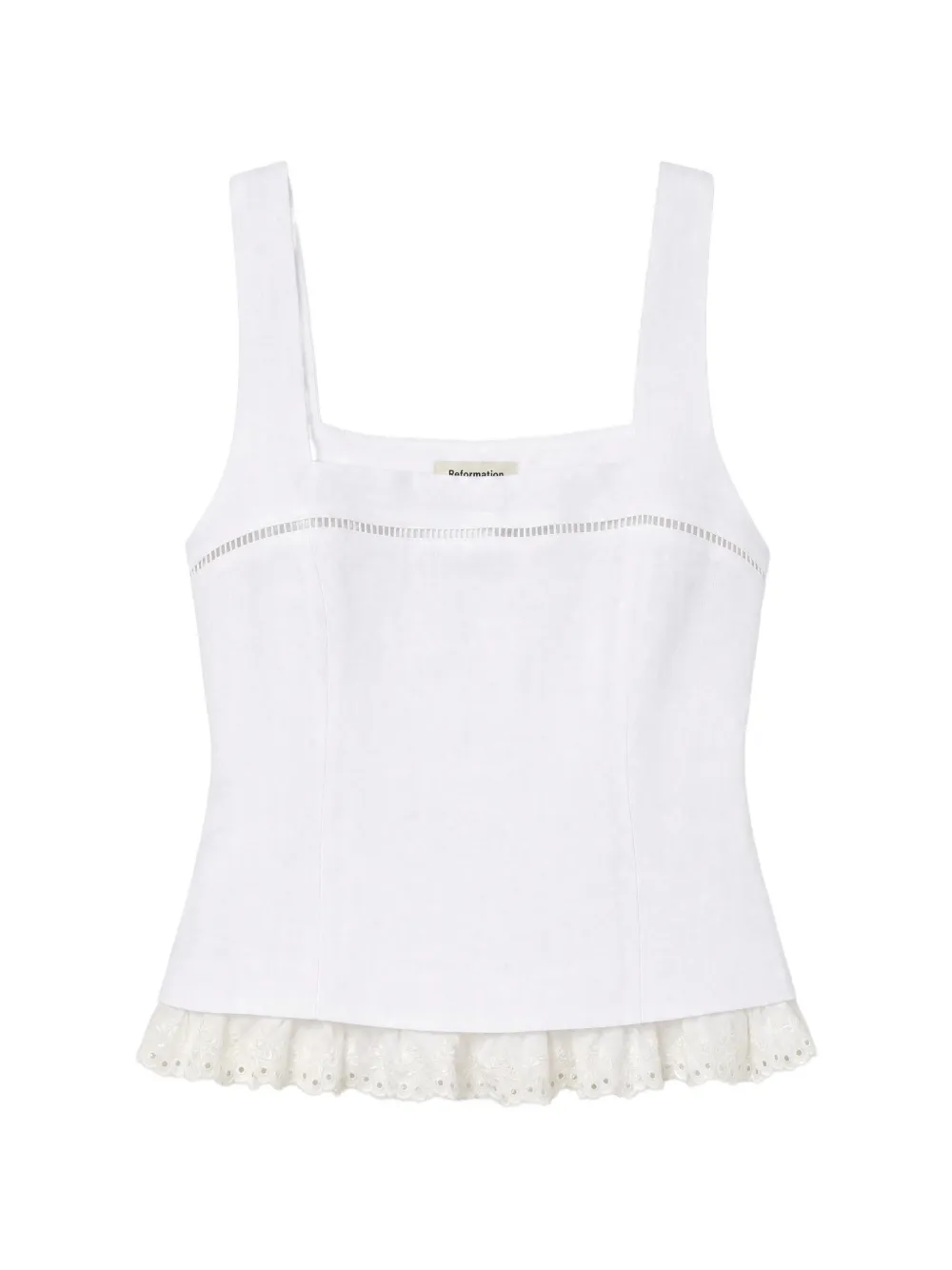 Reformation Nanette lace-trim top Wit