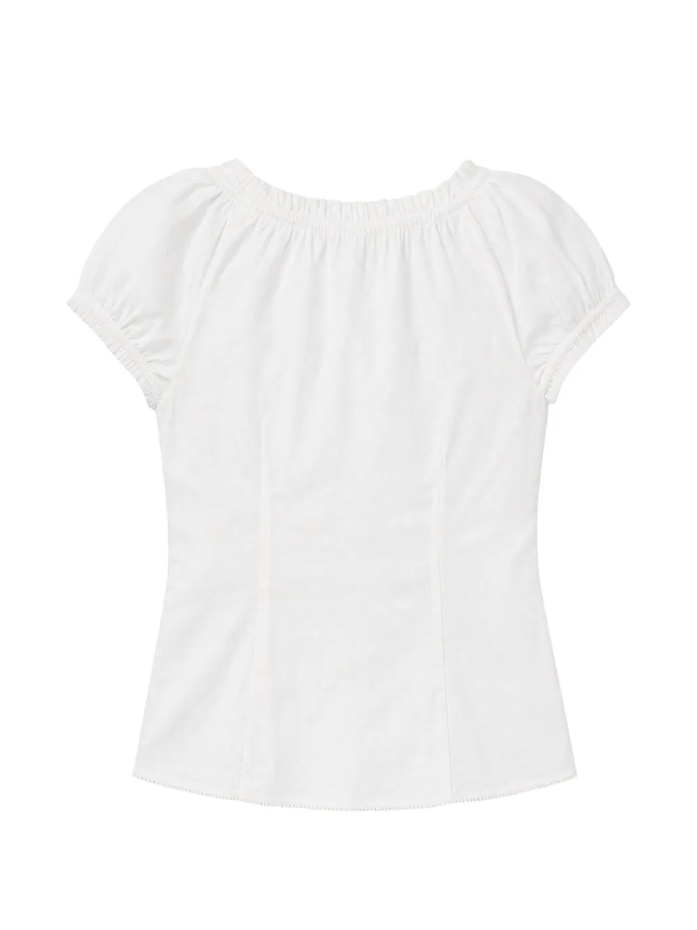 Reformation Adina puffed-sleeve top Wit