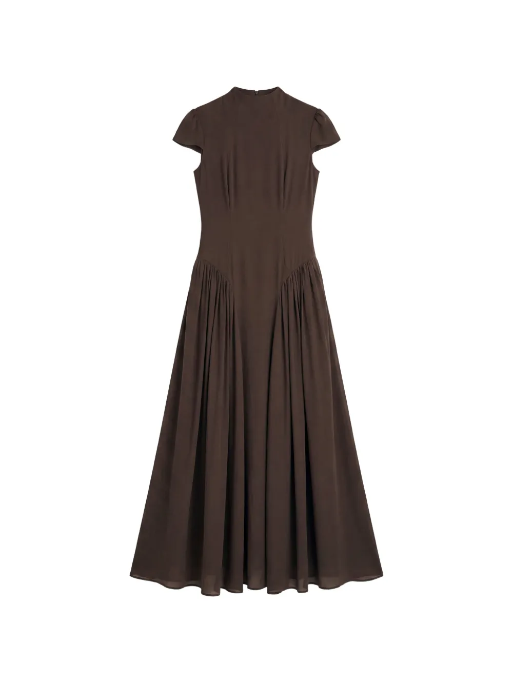 Reformation Maven midi-jurk met gesmockte taille Bruin