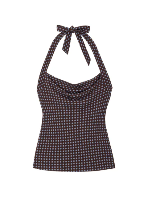 Reformation Hastings polka-dot halterneck top