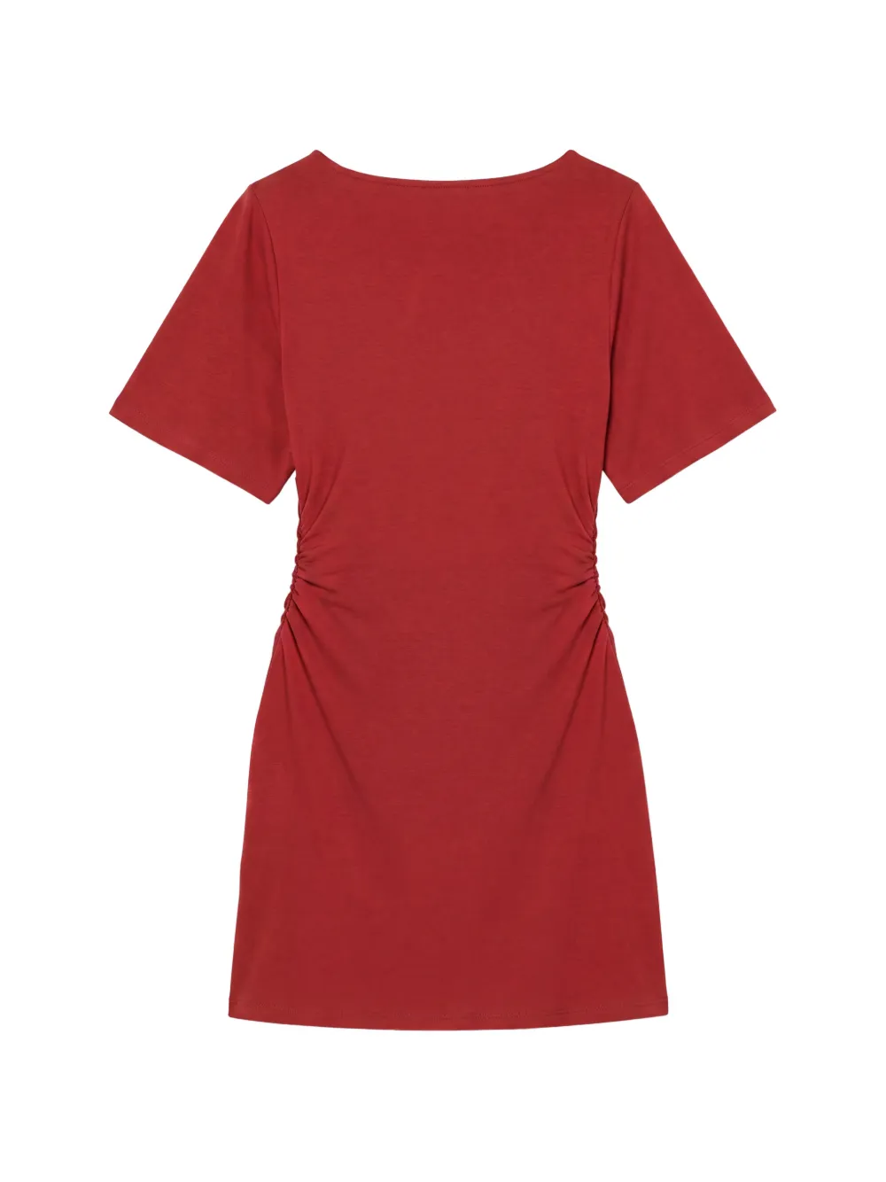 Reformation Nina ruched knit mini dress Rood