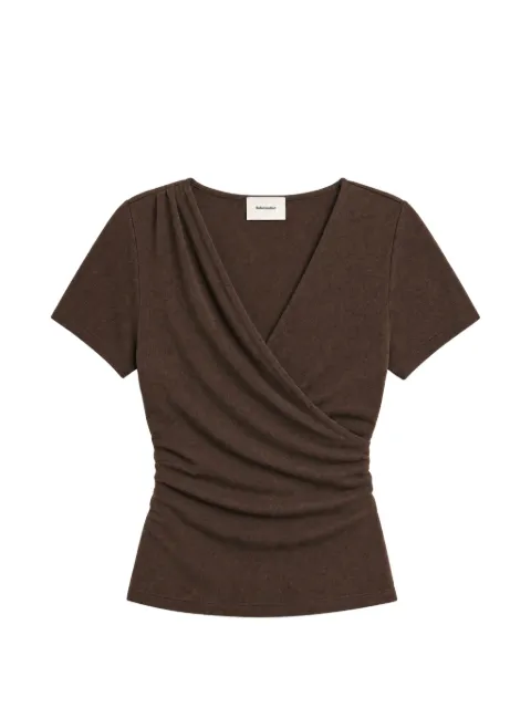 Reformation Larah wrap-style knit top