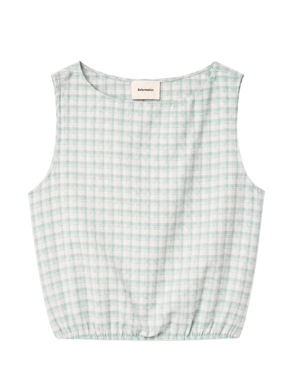Reformation Toscana gingham-check top - Bianco