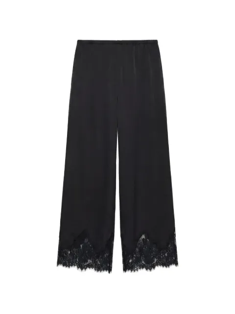 Reformation Carolina lace-trim silk trousers