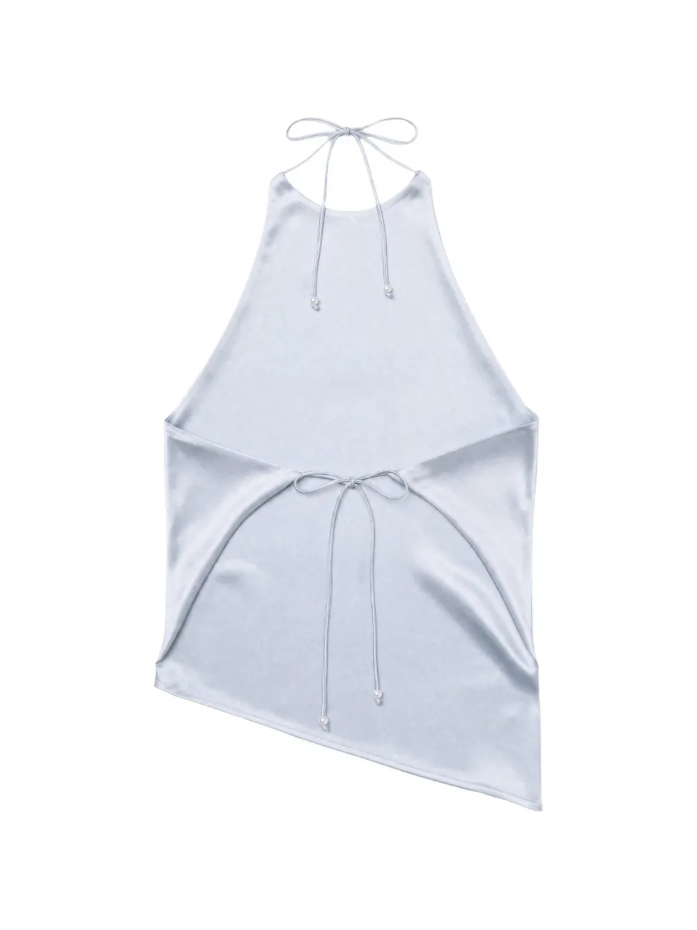 Reformation Reese asymmetric halterneck top Blauw