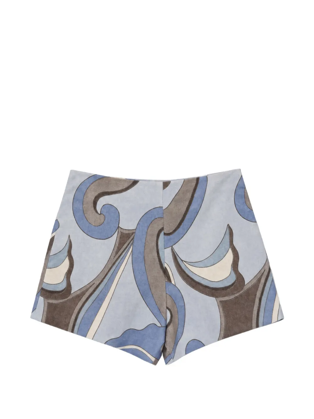 Reformation June abstract-print linen shorts - Blue
