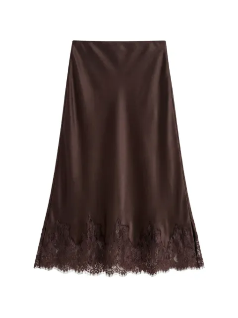 Reformation Carolina lace-trim midi skirt