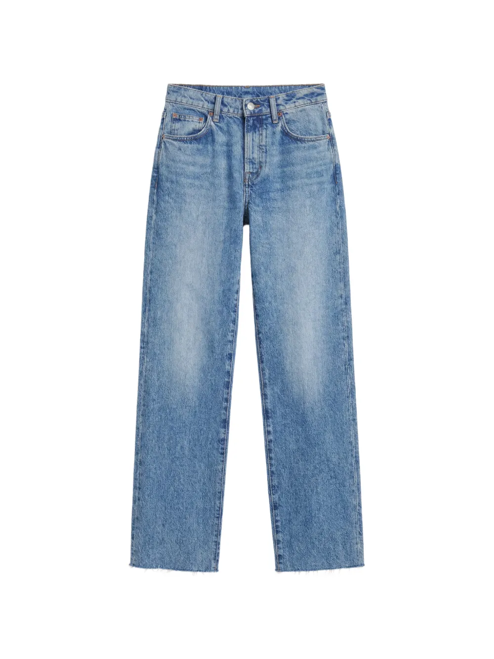 Reformation 90s Val Jeans mit offenem Saum - Blau