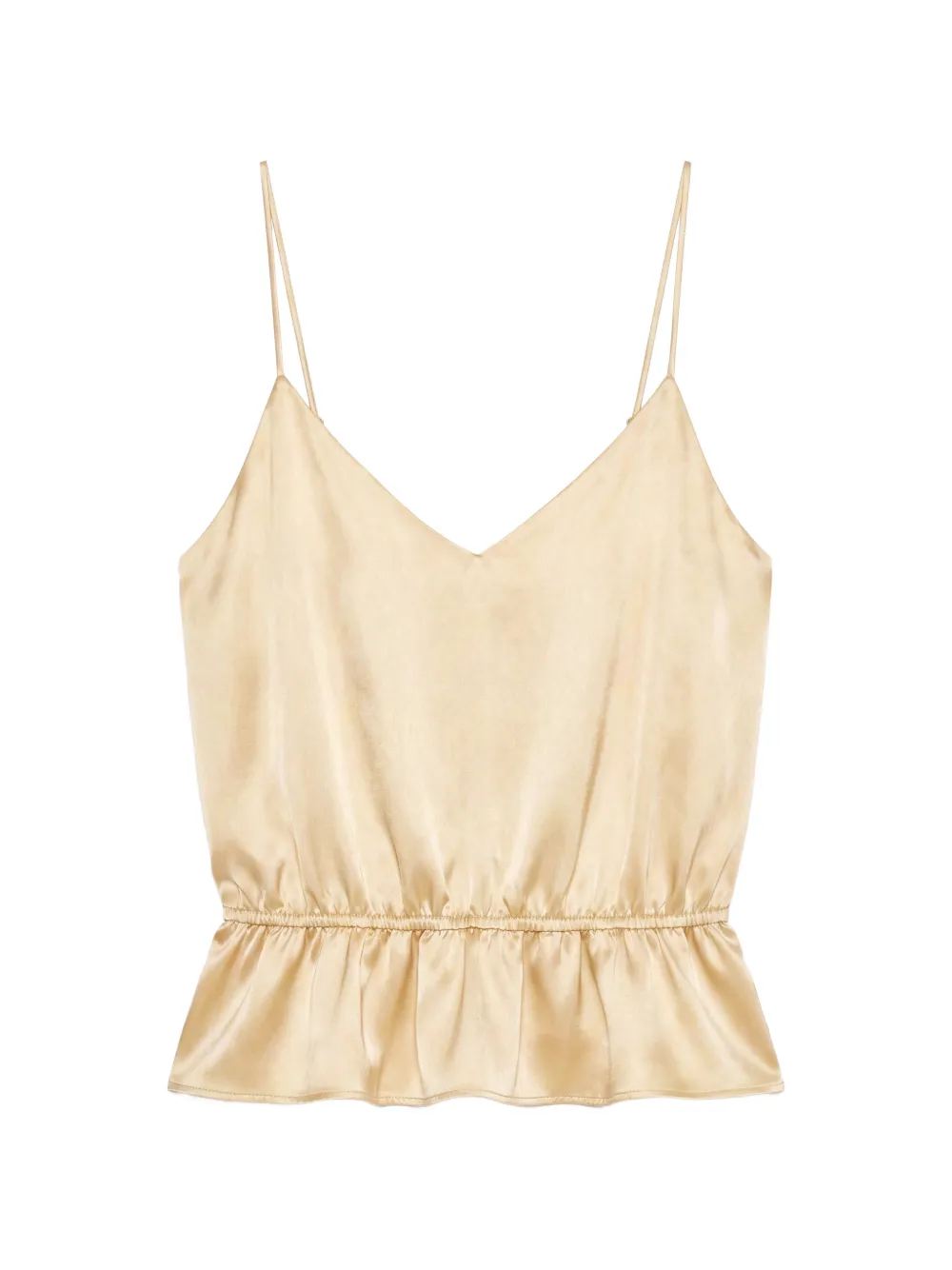 Reformation Fiorenzo peplum-hem silk top