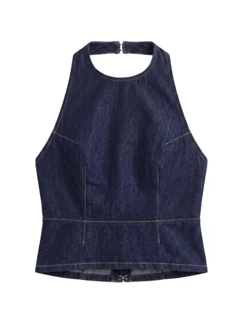 Reformation Alexie denim halter top