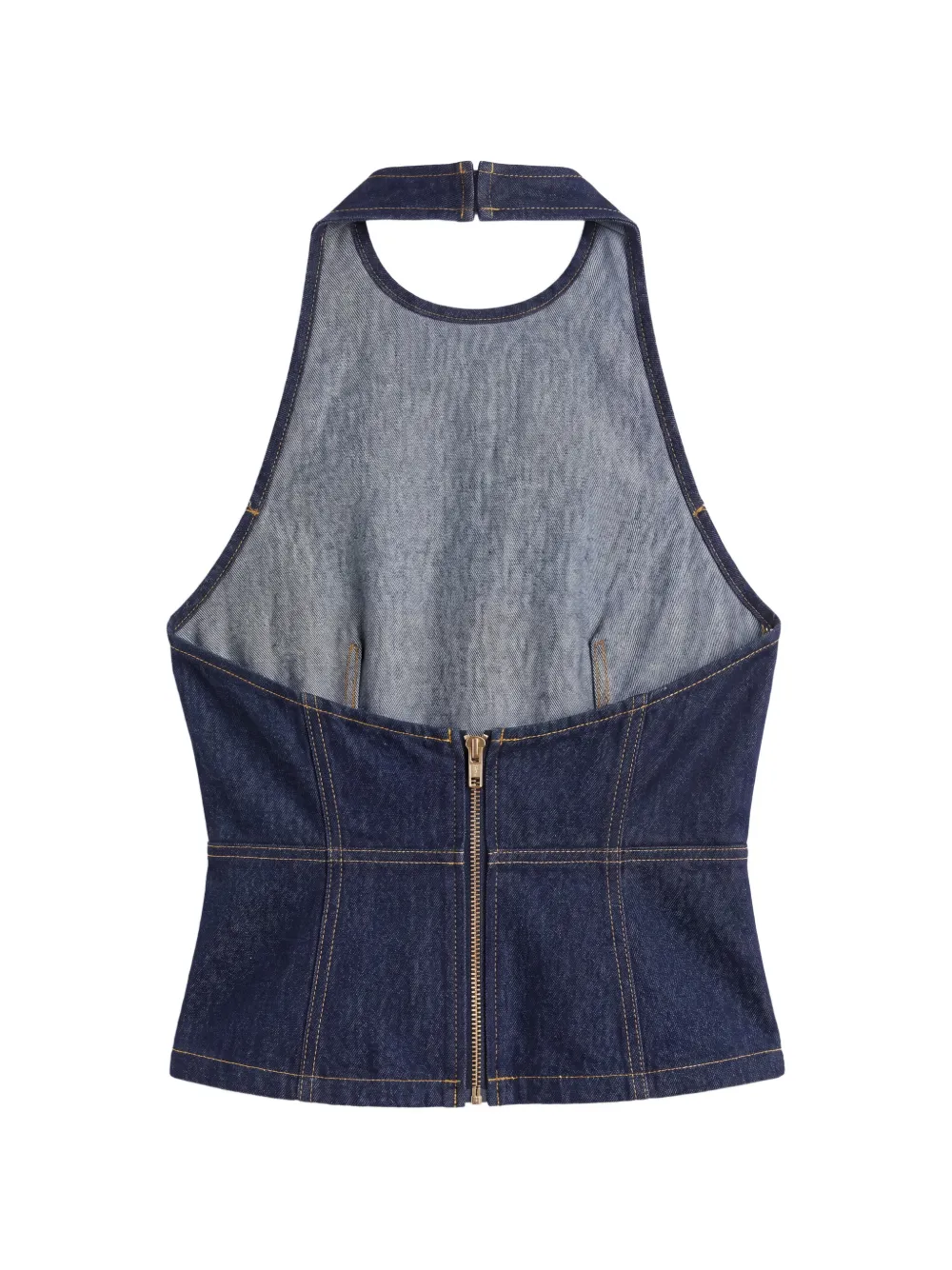 Reformation Alexie denim haltertop Blauw