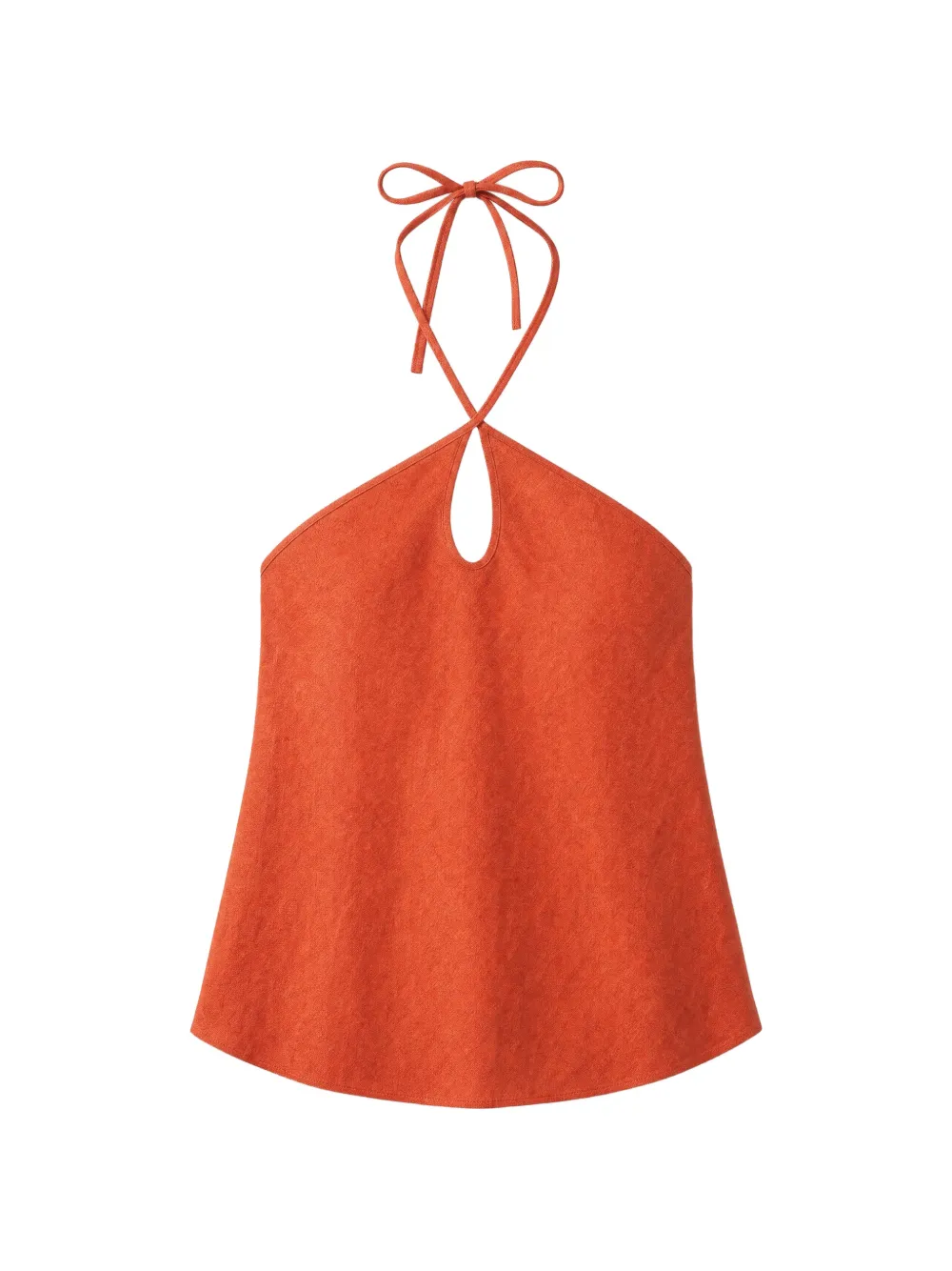 Reformation Rosana halterneck linen top - Arancione