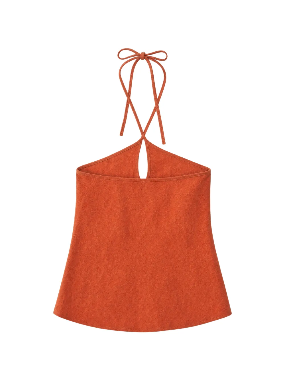 Reformation Rosana halterneck linen top Oranje