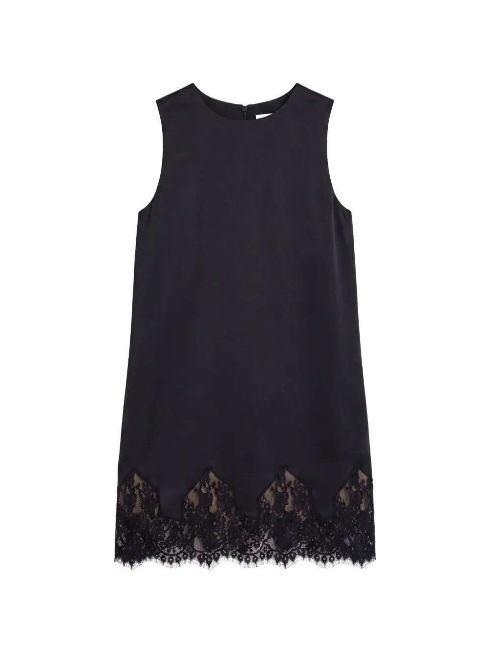 Reformation Jessalyn Lace-trim Mini Dress In 블랙