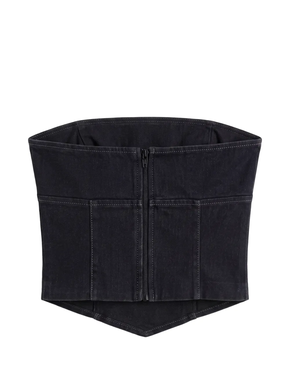 Reformation Kamila denim top Zwart
