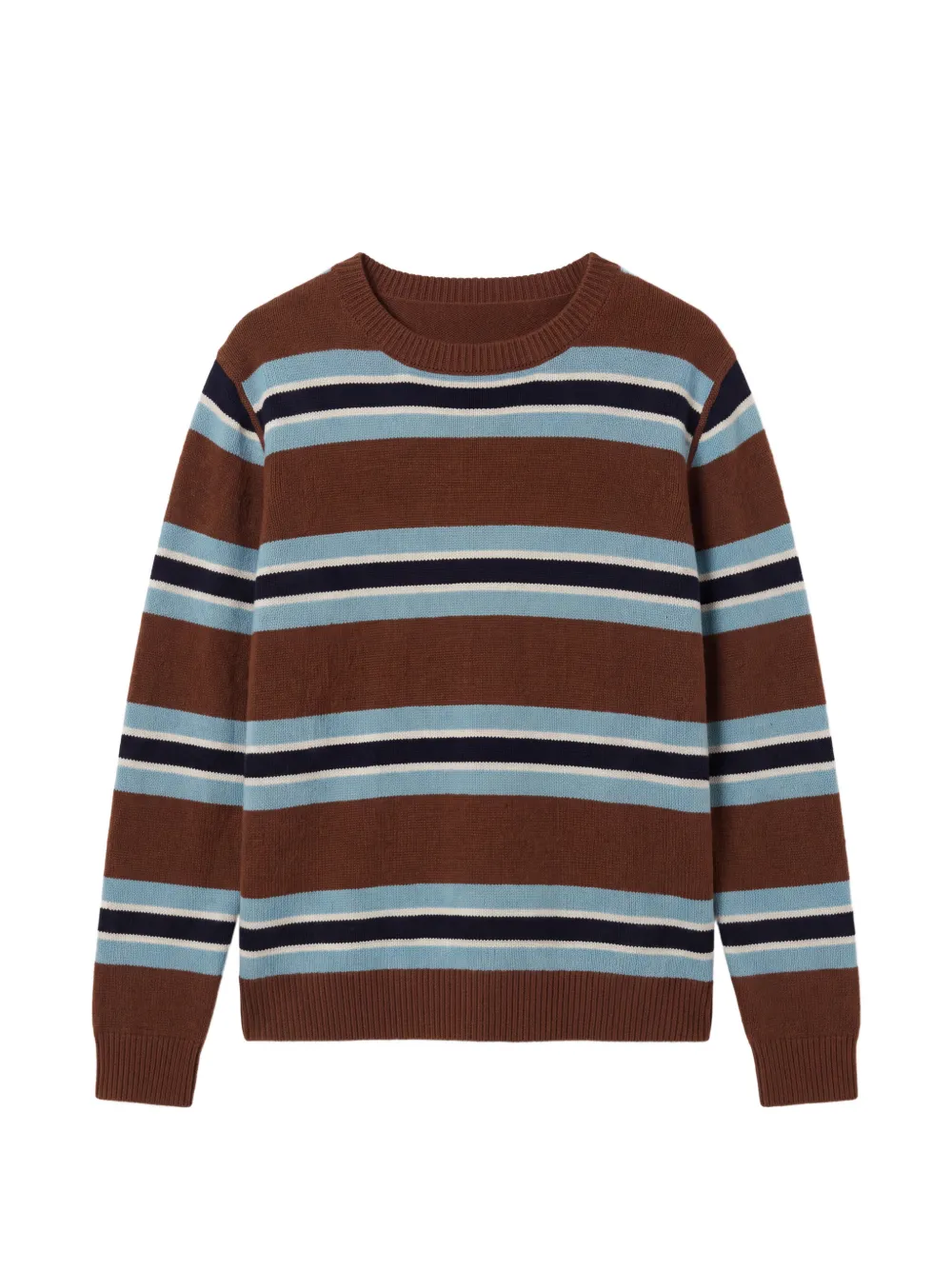 Reformation Striped Cashmere Sweater In Brown