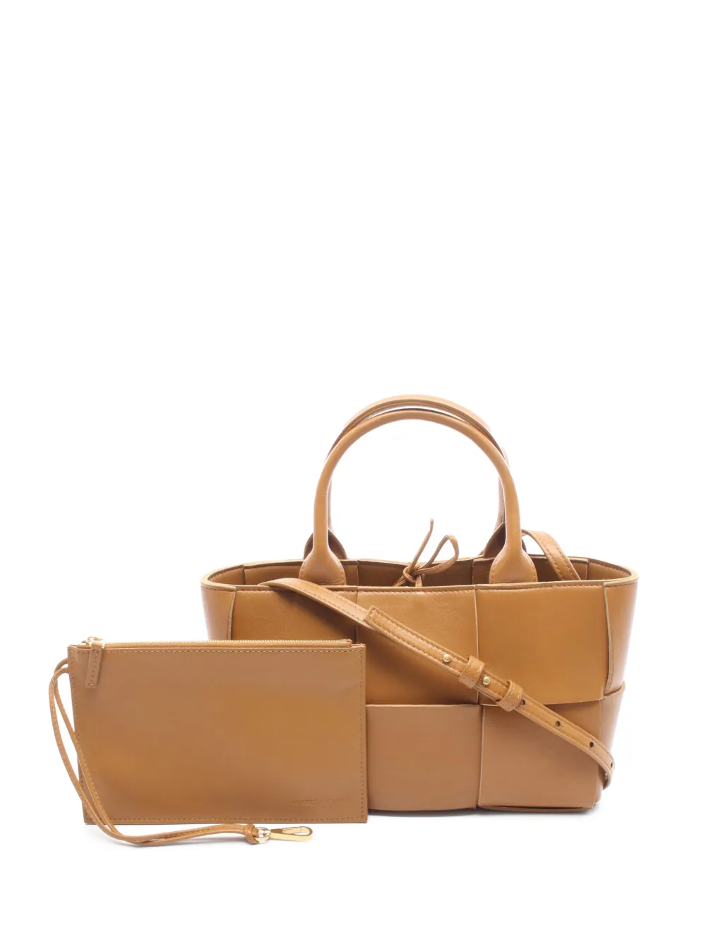 Bottega Veneta Pre-Owned 2012-2026 mini Arco Tote Satchel-Tasche aus Nappaleder mit Intrecciato-Muster - Braun