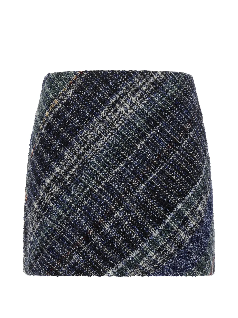 Missoni wool-blend check mini skirt - Blau