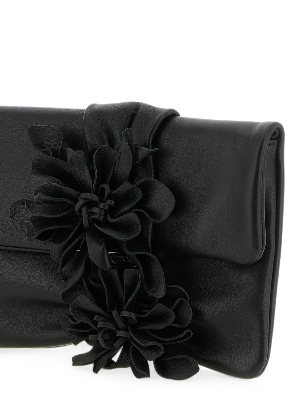 Jimmy Choo Zandra clutch met bloemapplicatie Zwart