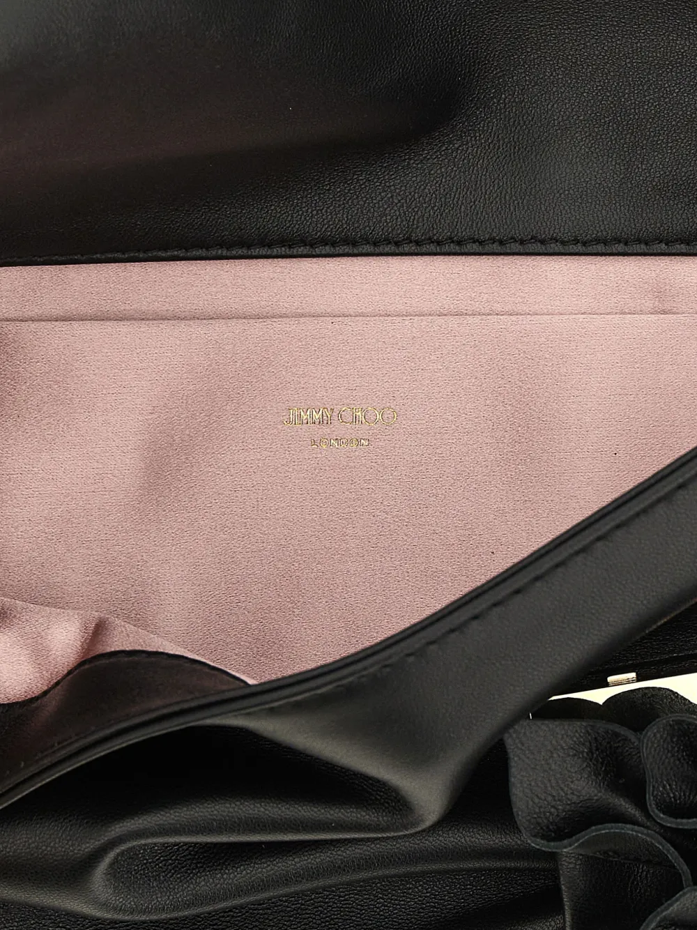Jimmy Choo Zandra clutch met bloemapplicatie Zwart