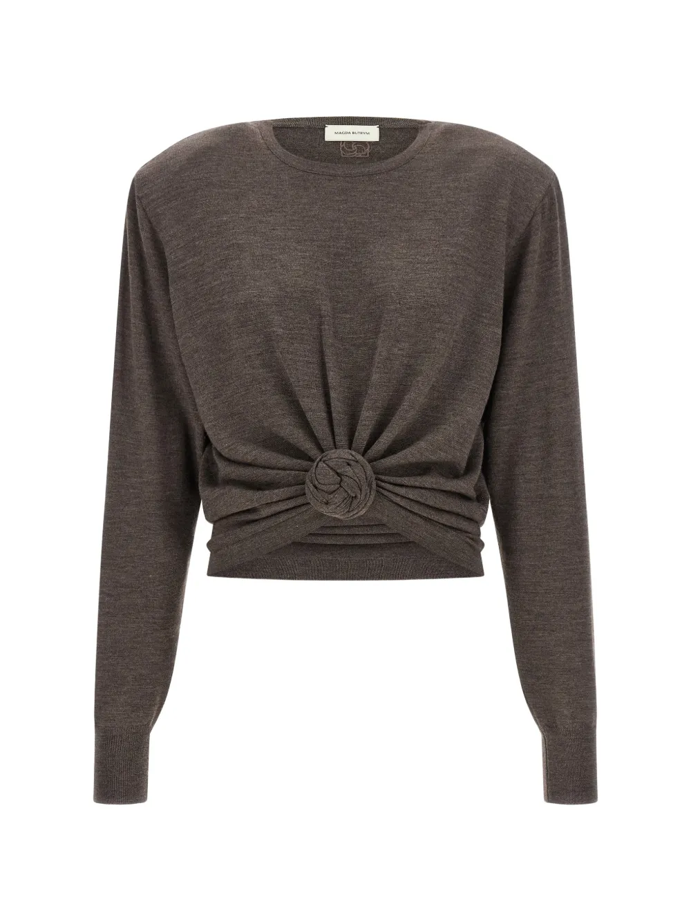 Magda Butrym knot-detail structured-shoulder sweater - Brown