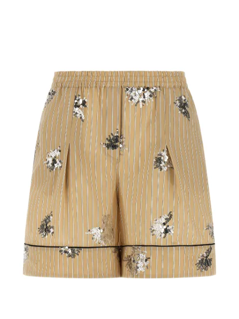 LE TWINS sequin-embellished striped shorts