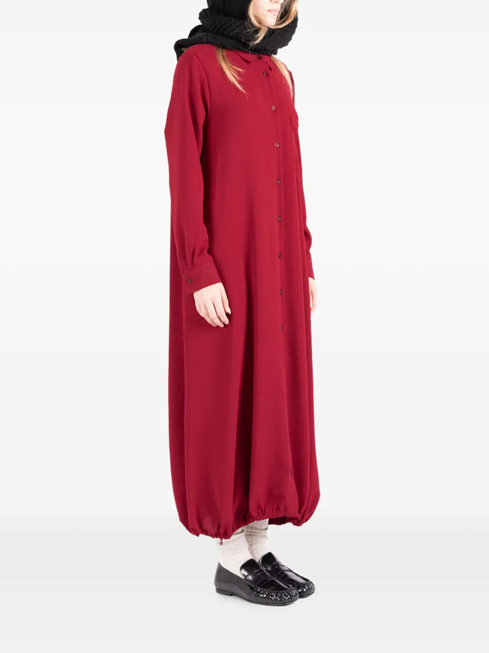 Société Anonyme Le Panier midi-blousejurk met bubbelzoom Rood