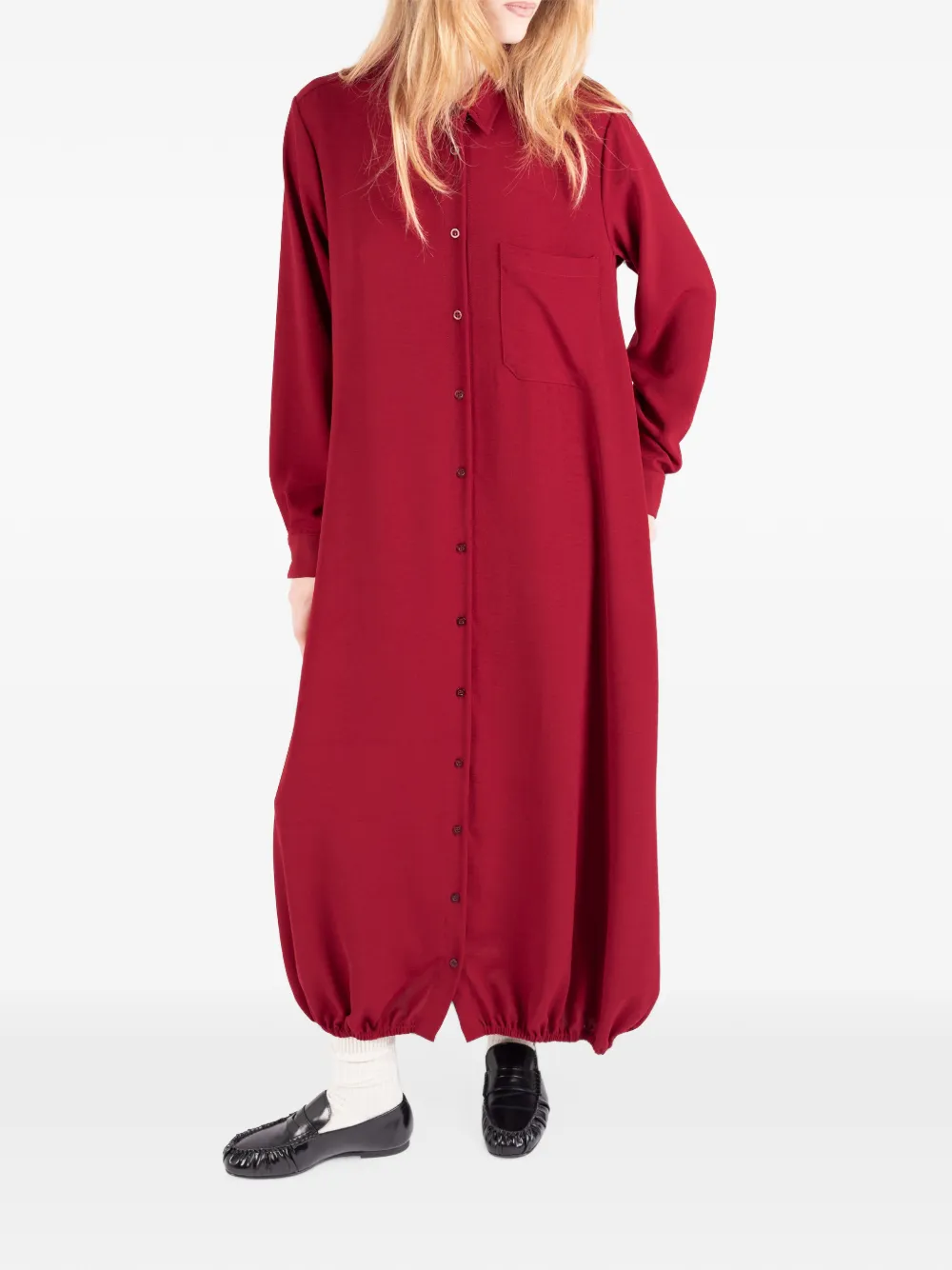 Société Anonyme Le Panier midi-blousejurk met bubbelzoom Rood
