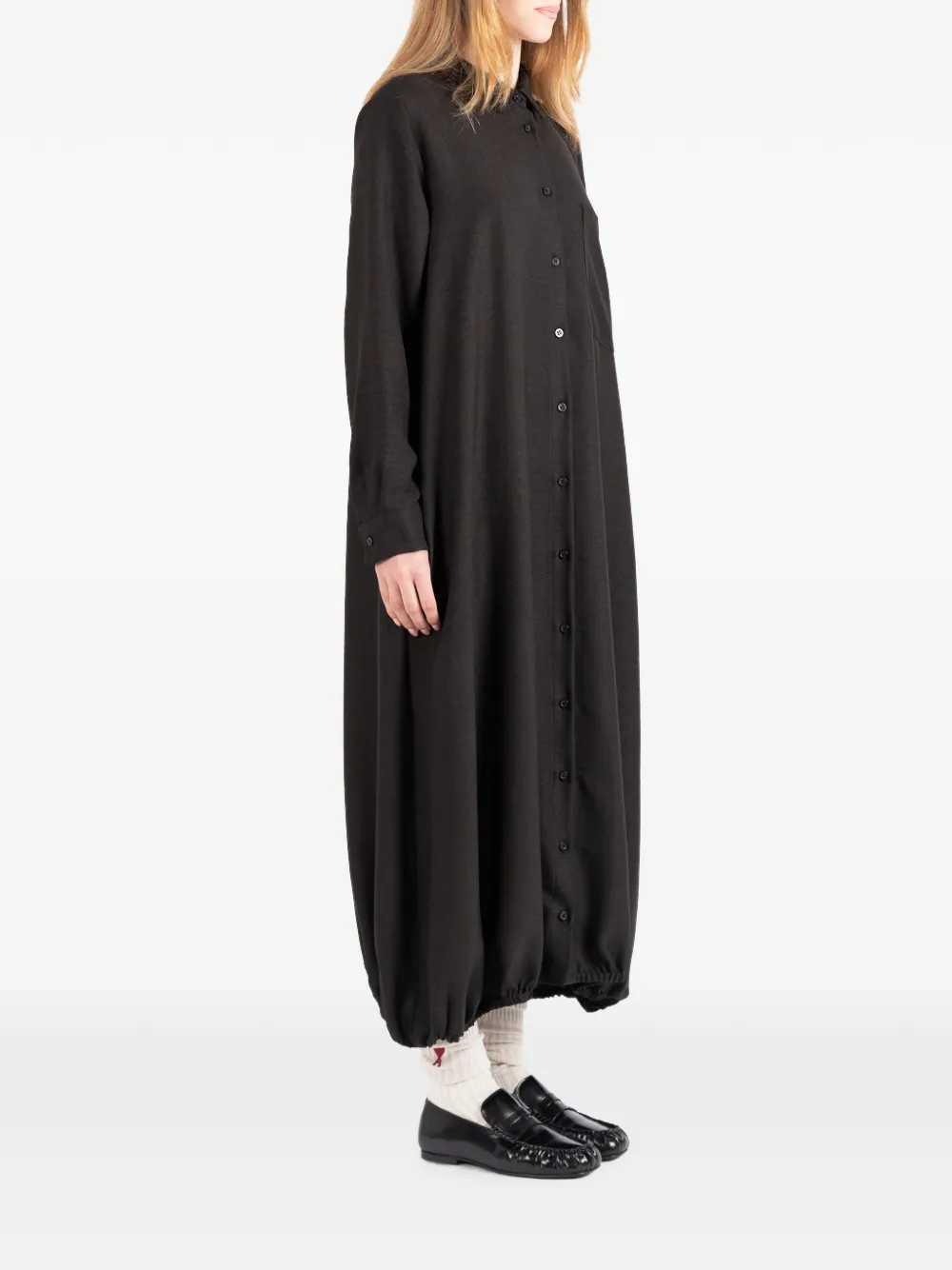 Société Anonyme Maxi-blousejurk met elastische zoom Zwart