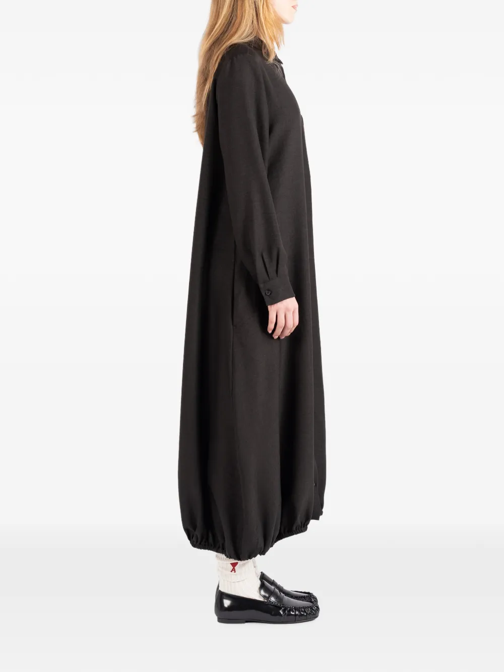 Société Anonyme Maxi-blousejurk met elastische zoom Zwart